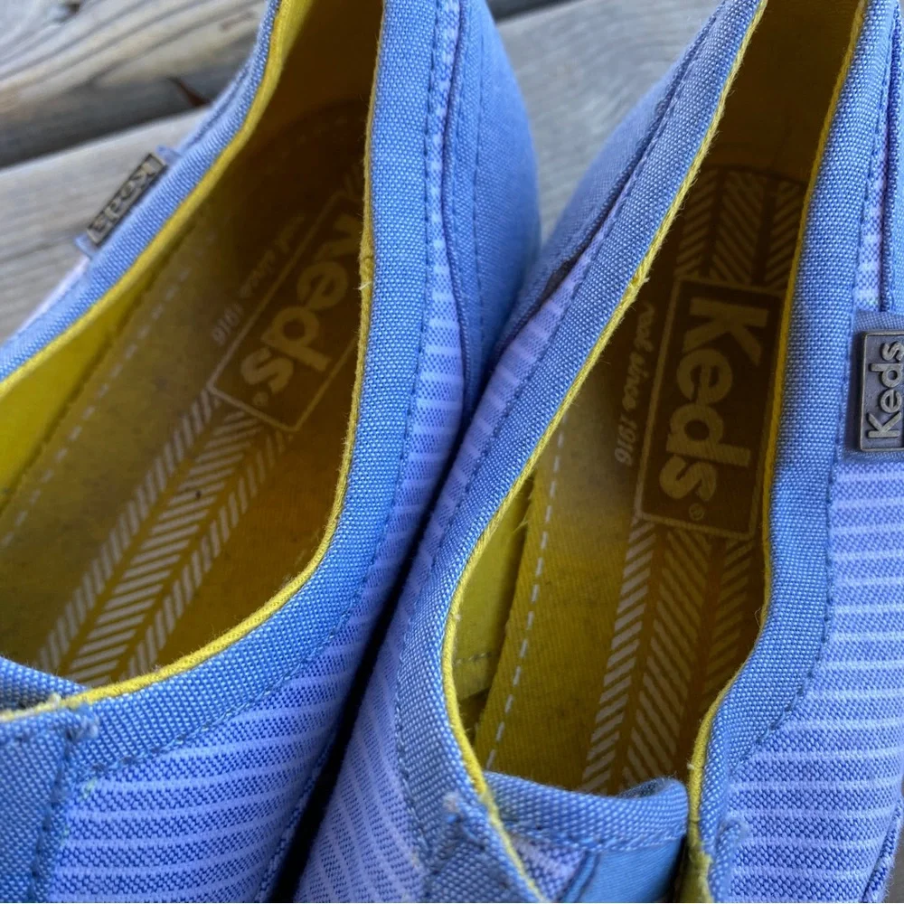 Keds Striped Blue & White Loafers - Picture 4 of 10